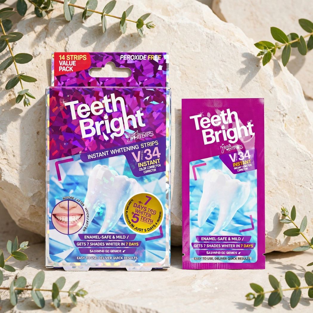 7TH HEAVEN TEETH BRIGHT ISTANT WHITENING STRIPS V34 - 14 Strisce 7 Trattamenti