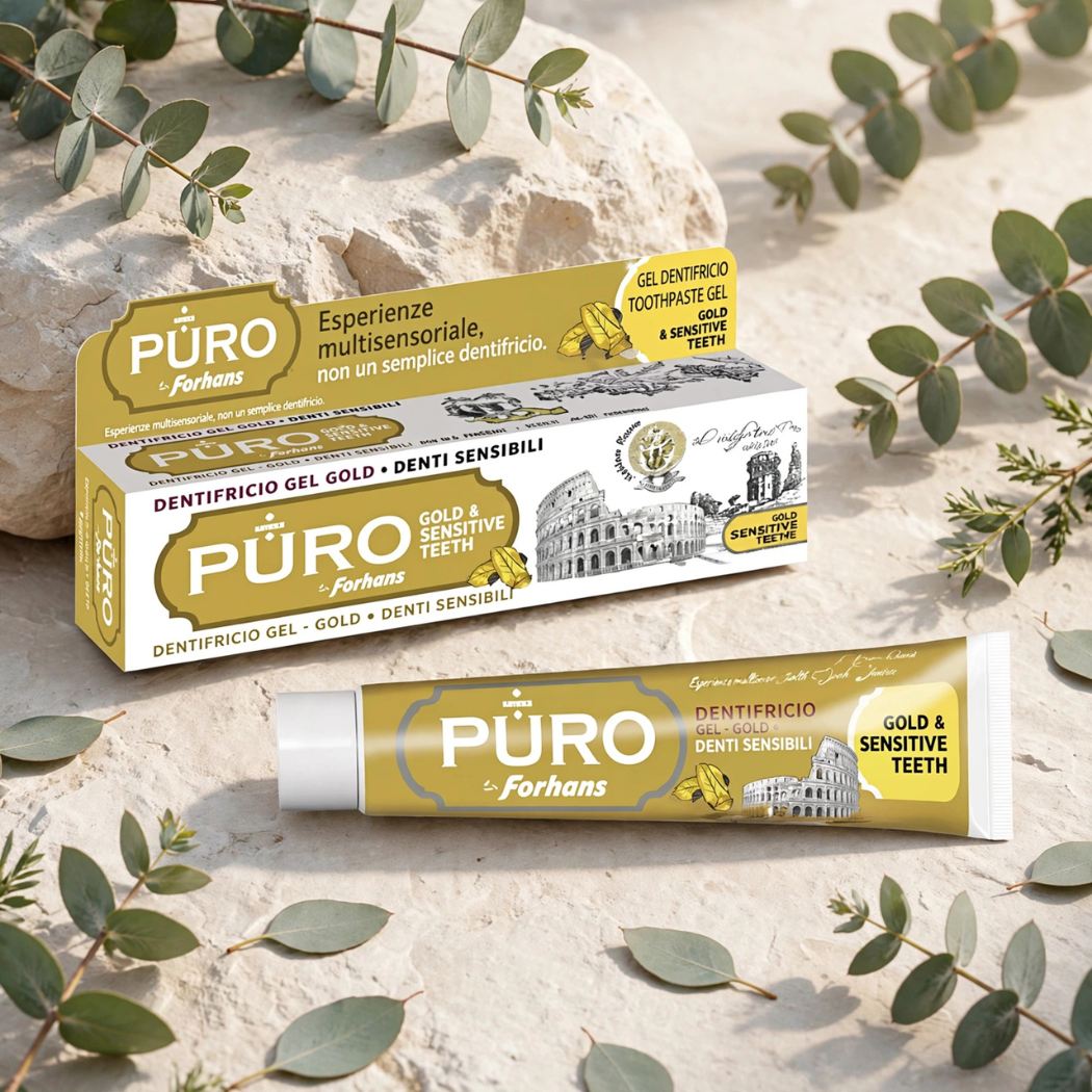 PURO BY FORHANS GOLD 4 SENSITIVE TEETH - Dentifricio Gel Gold 75ml