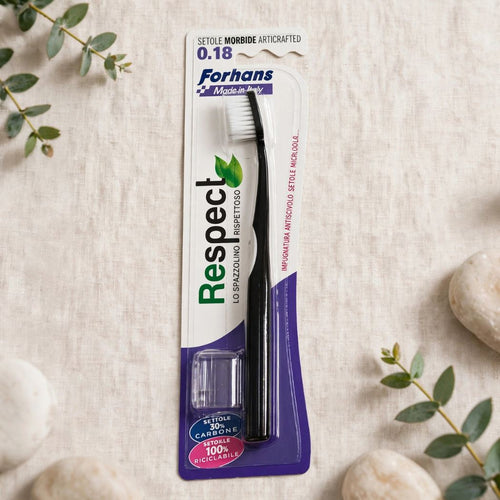 FORHANS RESPECT 0.18 - Spazzolino Manuale Medio Morbido Eco-Friendly - Liquidò