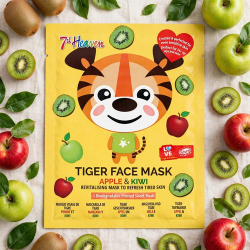 7TH HEAVEN TIGER FACE MASK - Maschera Viso in Tessuto Mela & Kiwi - Liquidò