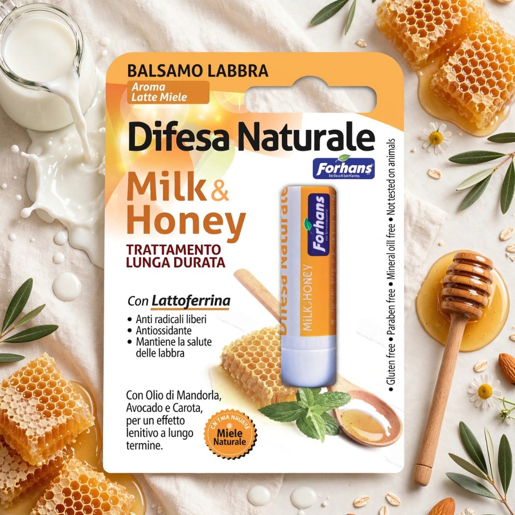 FORHANS BALSAMO LABBRA DIFESA NATURALE - Milk & Honey - Liquidò