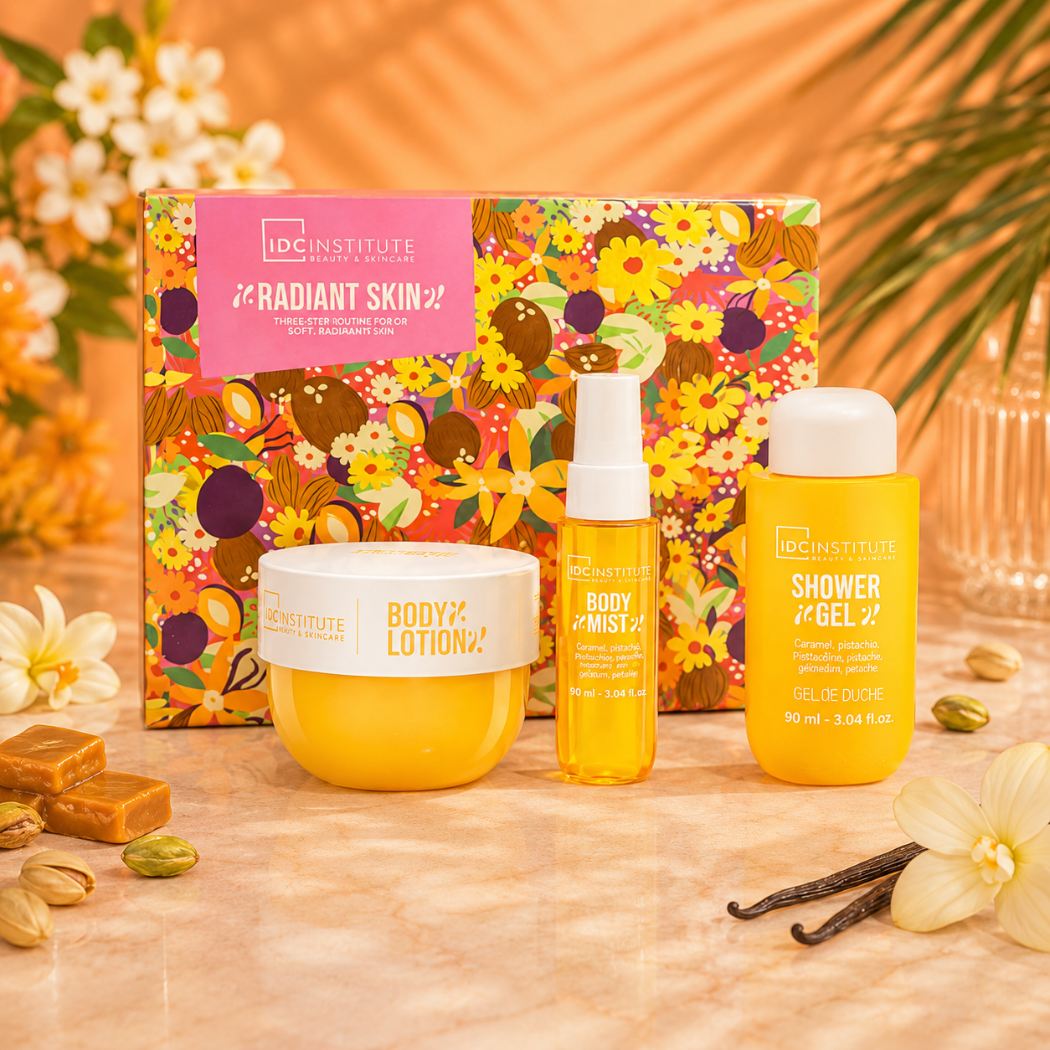 IDC INSTITUTE RADIANT SKIN GLOW BODY RITUAL SET - Shower Gel 90ml + Body Lotion 150ml + Body Mist 90ml - Liquidò