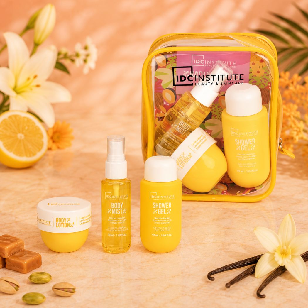 IDC INSTITUTE RADIANT SKIN TRAVEL RITUAL SET - Body Wash 90ml + Body Cream 50ml + Body Mist 30ml - Liquidò