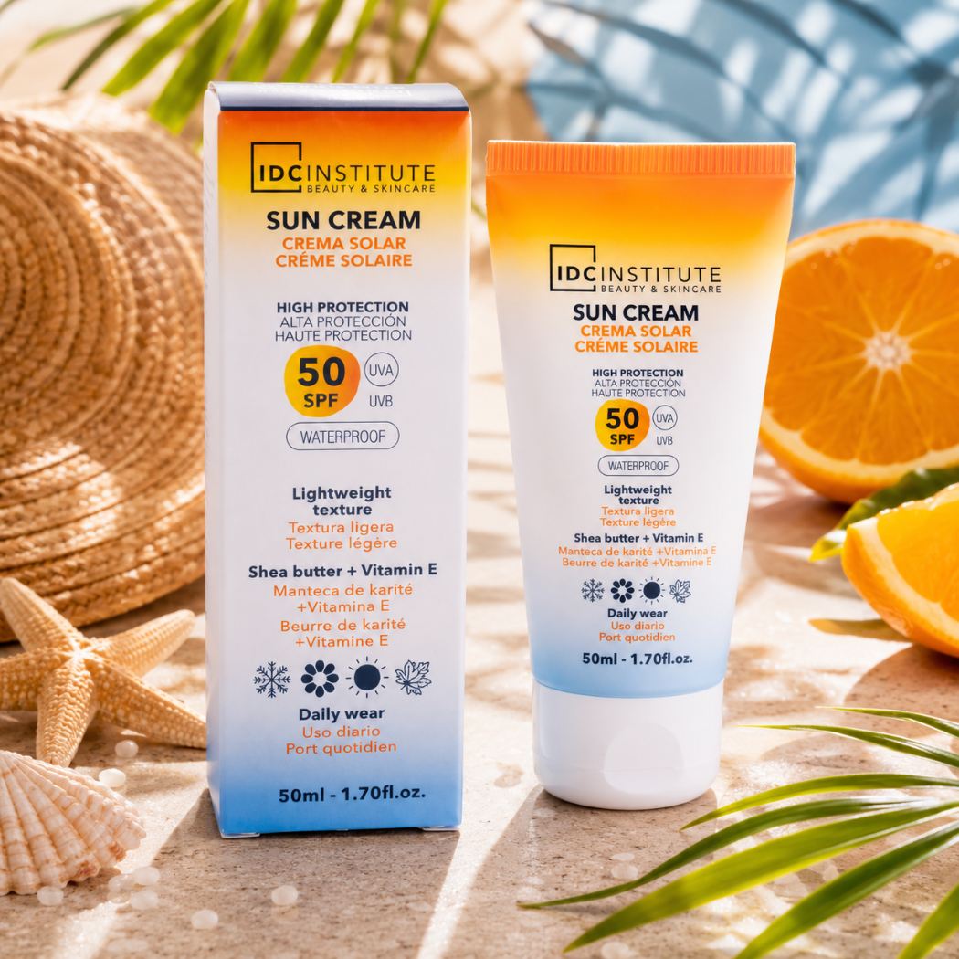 IDC INSTITUTE CREMA SOLARE VISO SPF50 - con burro di karité e vitamina E 50ml - Liquidò