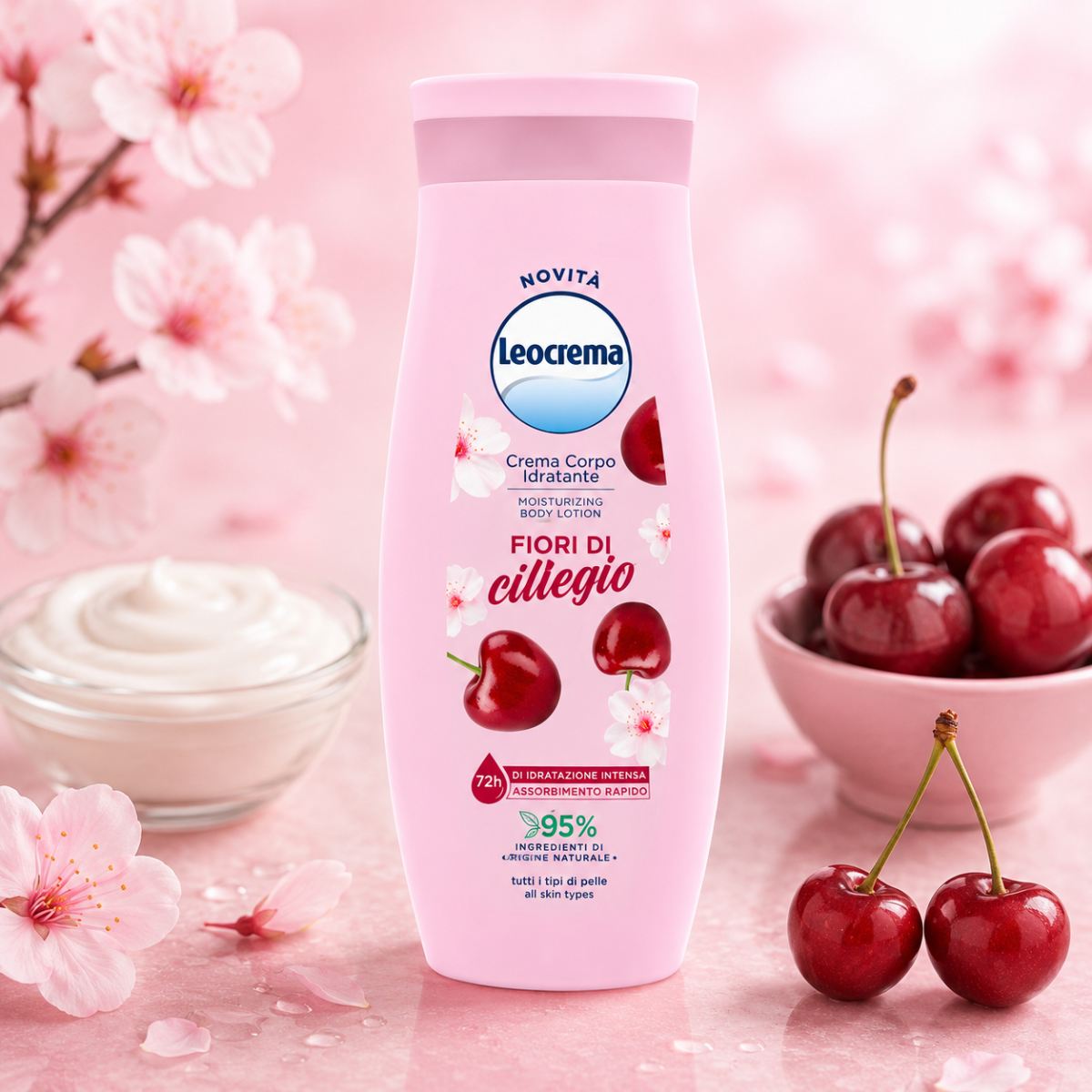 LEOCREMA CREMA FLUIDA CORPO FIORI DI CILIEGIO -  Idratante 250ml