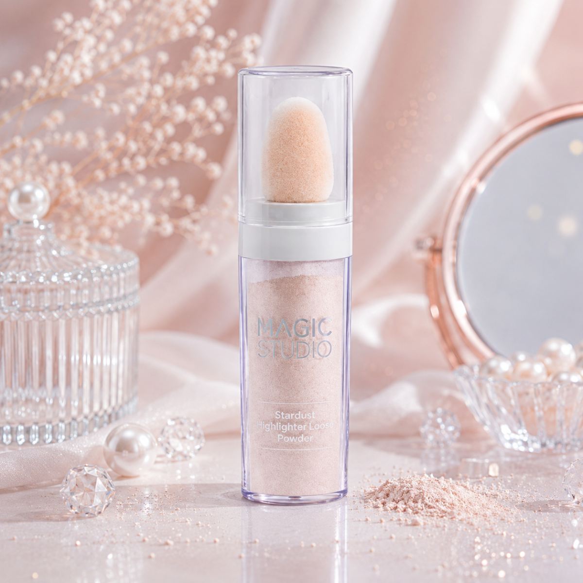 STARDUST HIGHLIGHTER LOOSE POWDER - Illuminante in polvere con applicatore in spugnetta