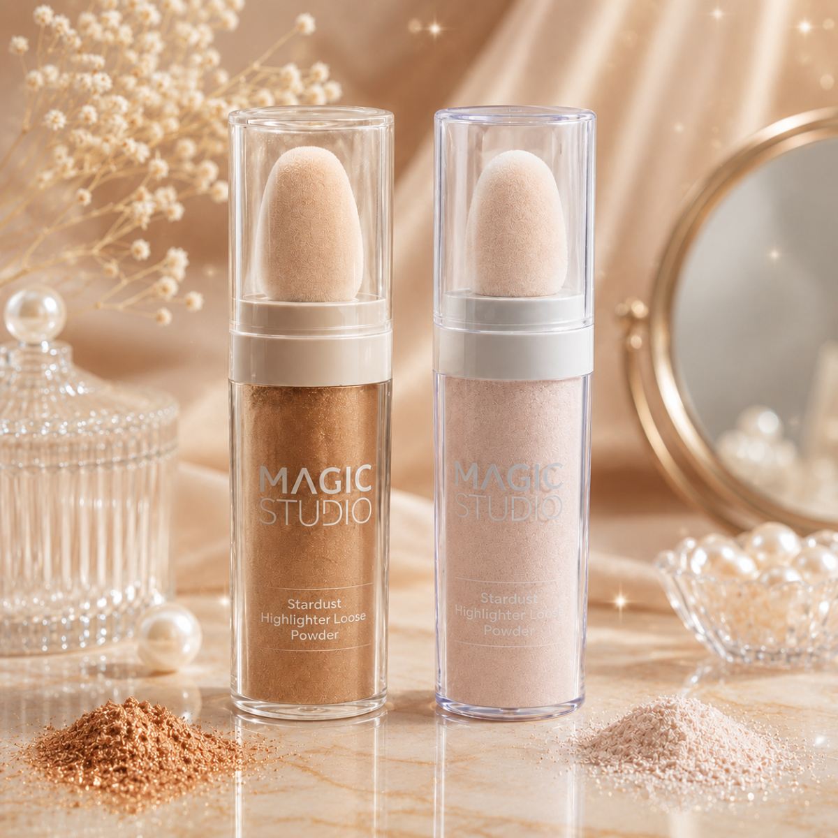STARDUST HIGHLIGHTER LOOSE POWDER - Illuminante in polvere con applicatore in spugnetta