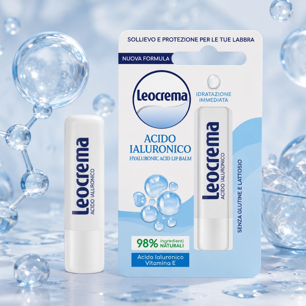 LEOCREMA LIP BALM ACIDO IALURONICO - Con Acido Ialuronico e Vitamina E 5,5 ml