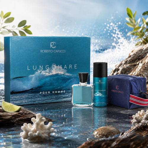 ROBERTO CAPUCCI LUNGOMARE COFANETTO - After Shave 100ml + Deodorante Spray 150ml + Borsello - Liquidò
