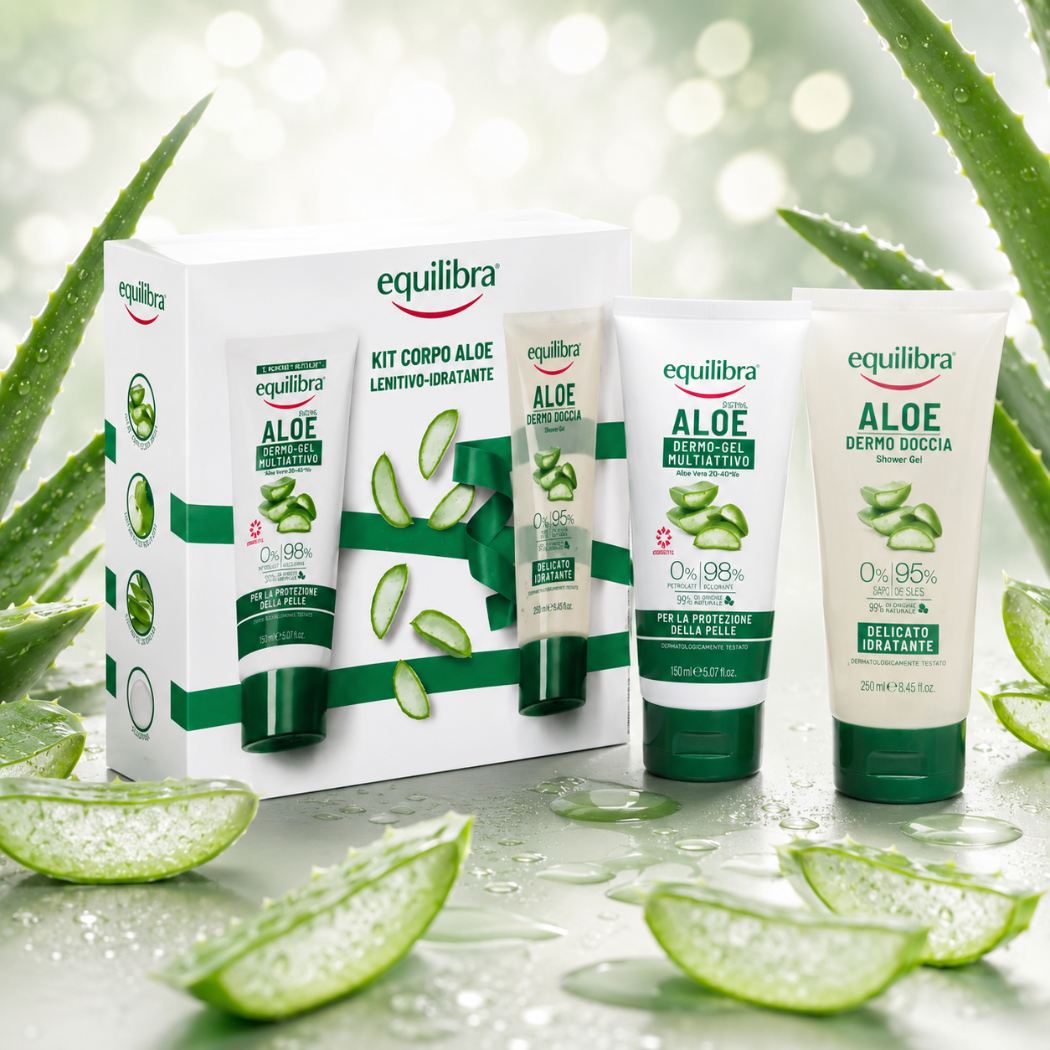 EQUILIBRA KIT ALOE - Dermo Gel 150 ml + Dermo Doccia 150 ml - Liquidò