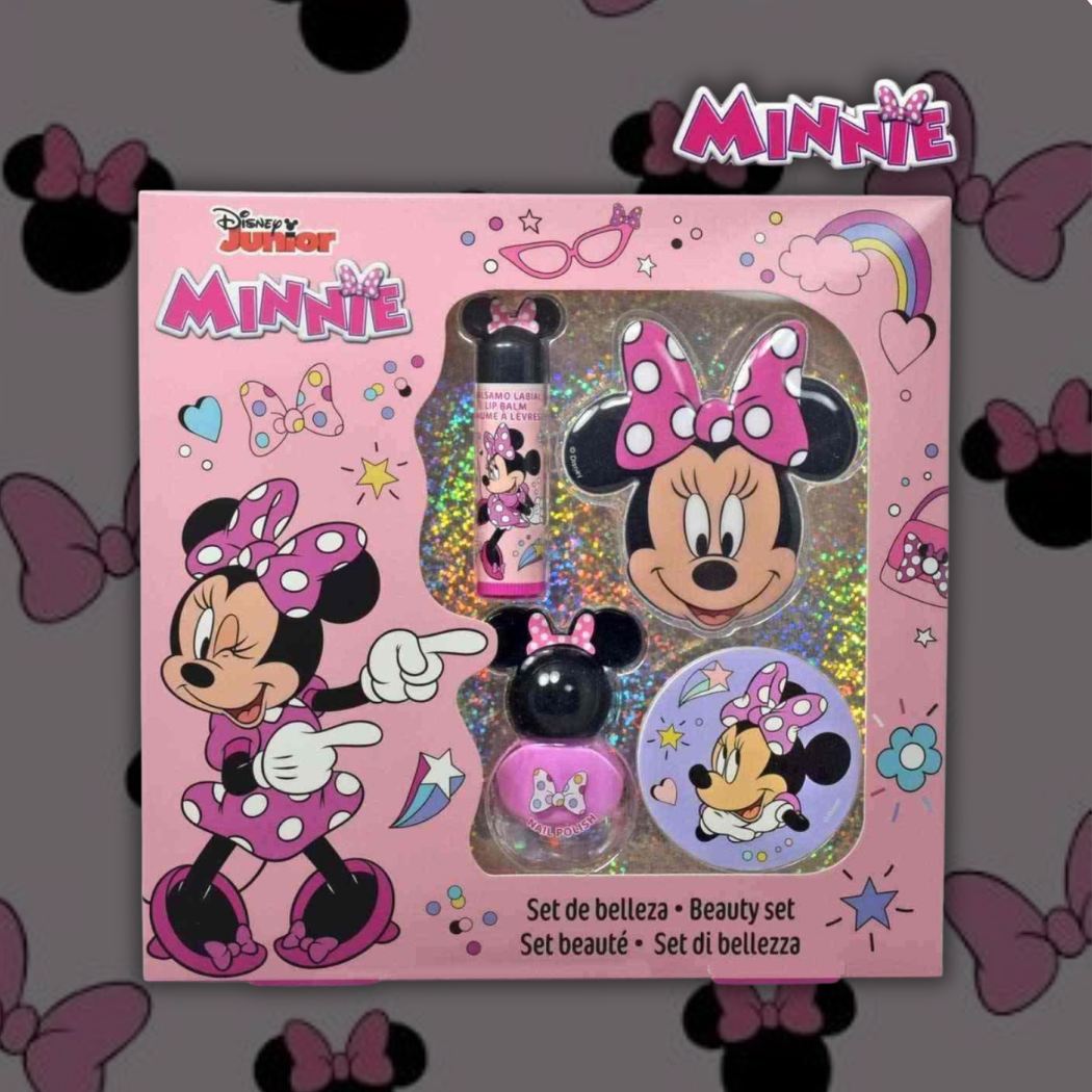 DISNEY MINNIE MOUSE SET DI BELLEZZA - Balsamo Labbra + Smalto +  Lima + Specchietto