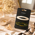 EMANUELA BIFFOLI SET 2 FERMAGLI OVALI - Resina Effetto Perla E Tartarugato