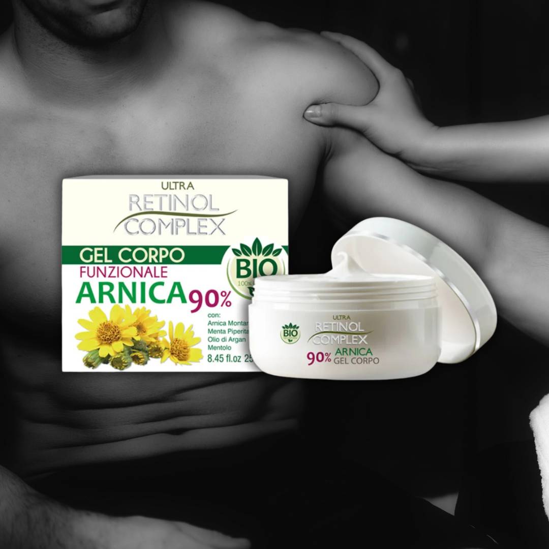 CREMA CORPO GEL BIOLOGICA ARNICA AL 90% - Defaticante, Rinfrescante, Ideale per sportivi 250ml