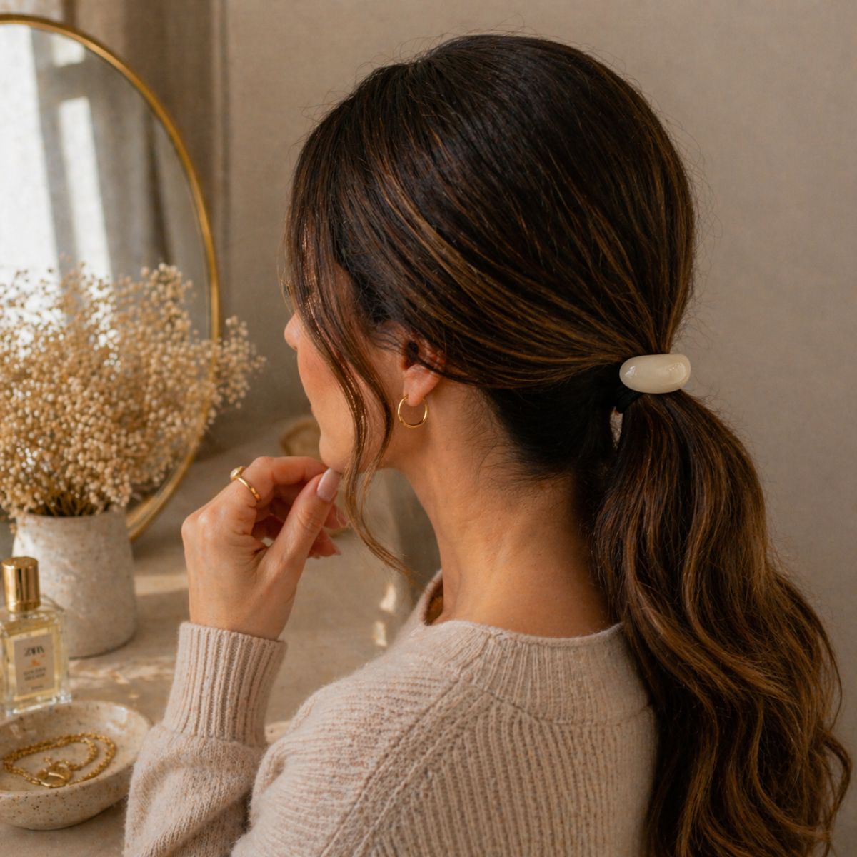 EMANUELA BIFFOLI FIRENZE ELASTICO PER CAPELLI - Dettaglio Resina Effetto Lucido