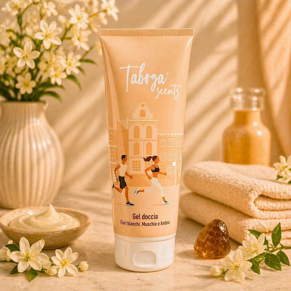 TABOGA SCENTS GEL DOCCIA – Fiori Bianchi, Muschio e Ambra 250ml