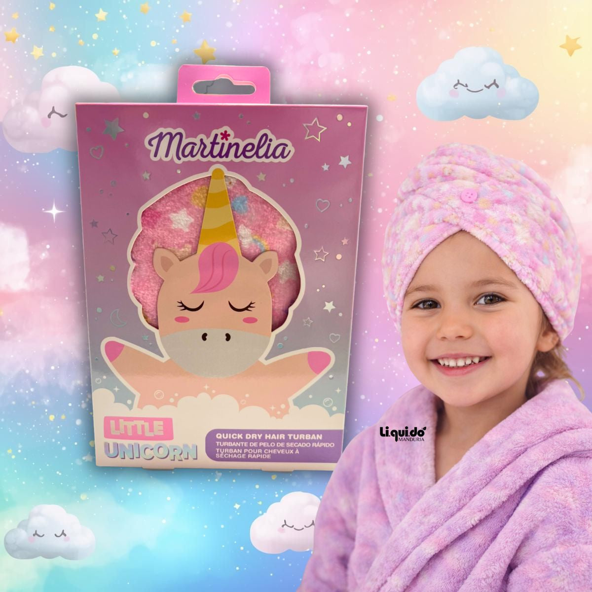 MARTINELIA LITTLE UNICORN – Turbante Capelli Asciugatura Rapida Bambina