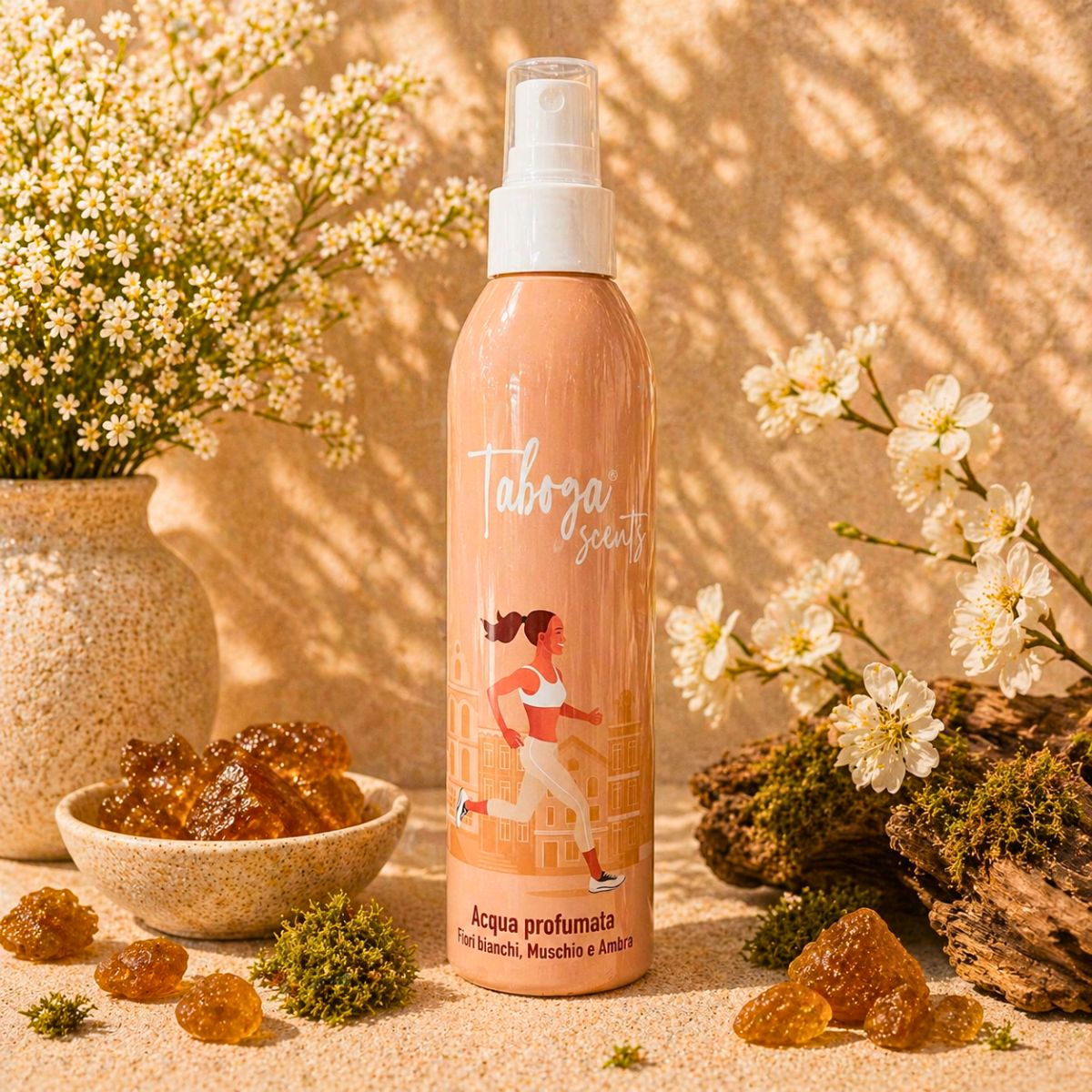 TABOGA SCENTS ACQUA PROFUMATA – Fiori Bianchi, Muschio e Ambra 200ml