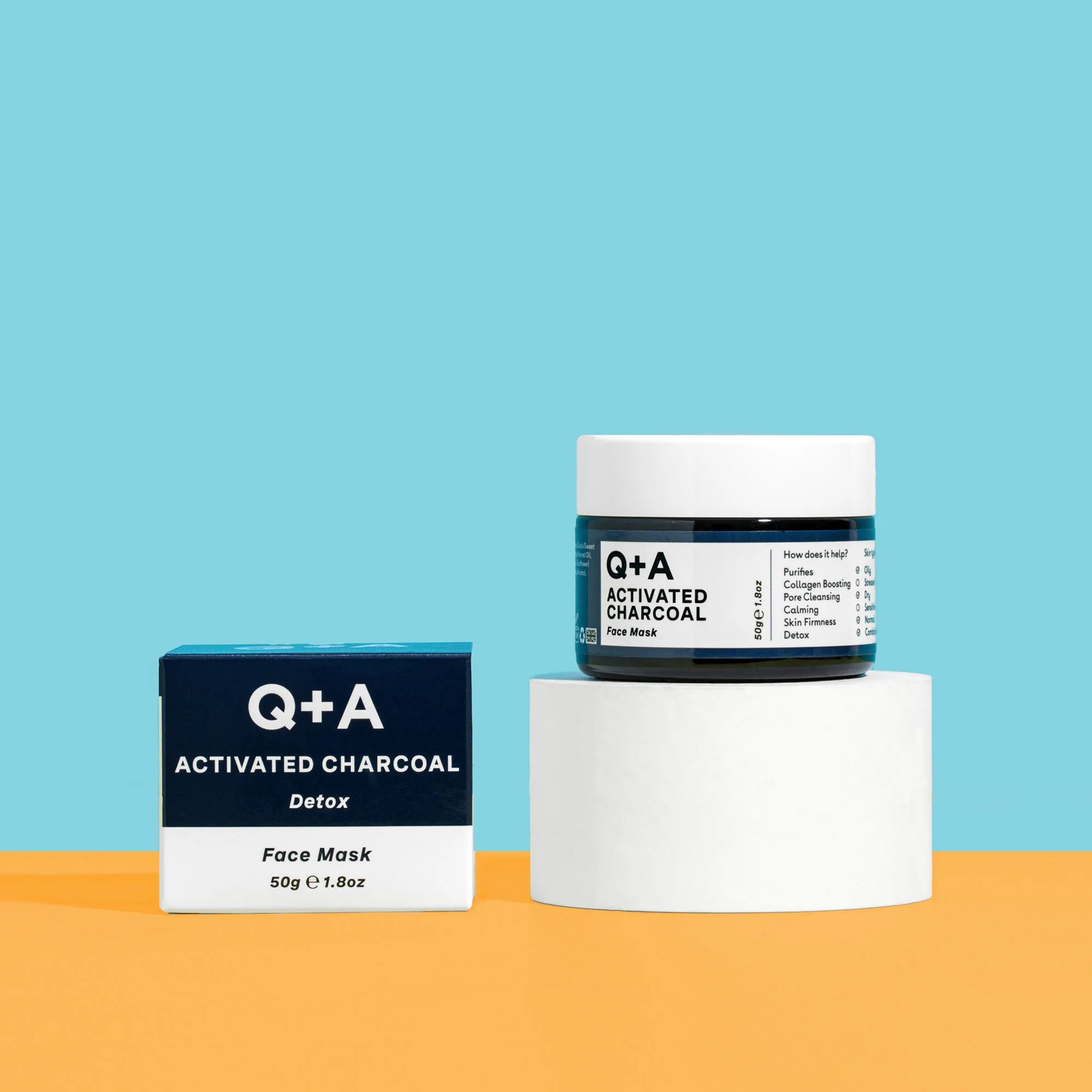 Q+A ACTIVATED CHARCOAL - Maschera viso al carbone attivo 50g