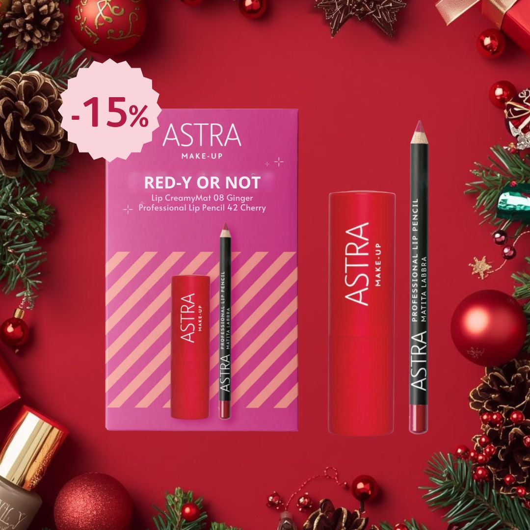 ASTRA MAKE UP BOX LABBRA | Red-y or Not - Lip CreamyMat 08 Ginger + Professional Lip Pencil 42 Cherry