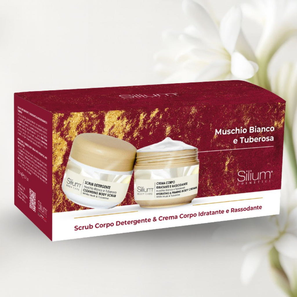 SILIUM COFANETTO MUSCHIO BIANCO & TUBEROSA | Crema Corpo + Scrub 2 x 250ml
