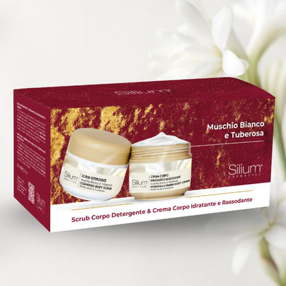 SILIUM COFANETTO MUSCHIO BIANCO & TUBEROSA | Crema Corpo + Scrub 2 x 250ml