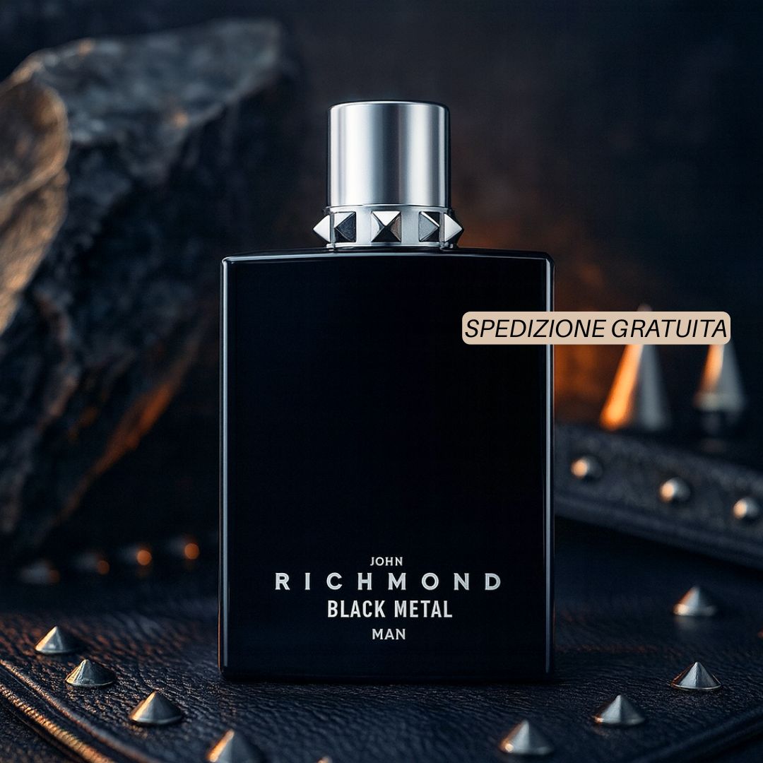JOHN RICHMOND BLACK METAL MAN - Edt Uomo 100ml + Ombrello JR in Omaggio