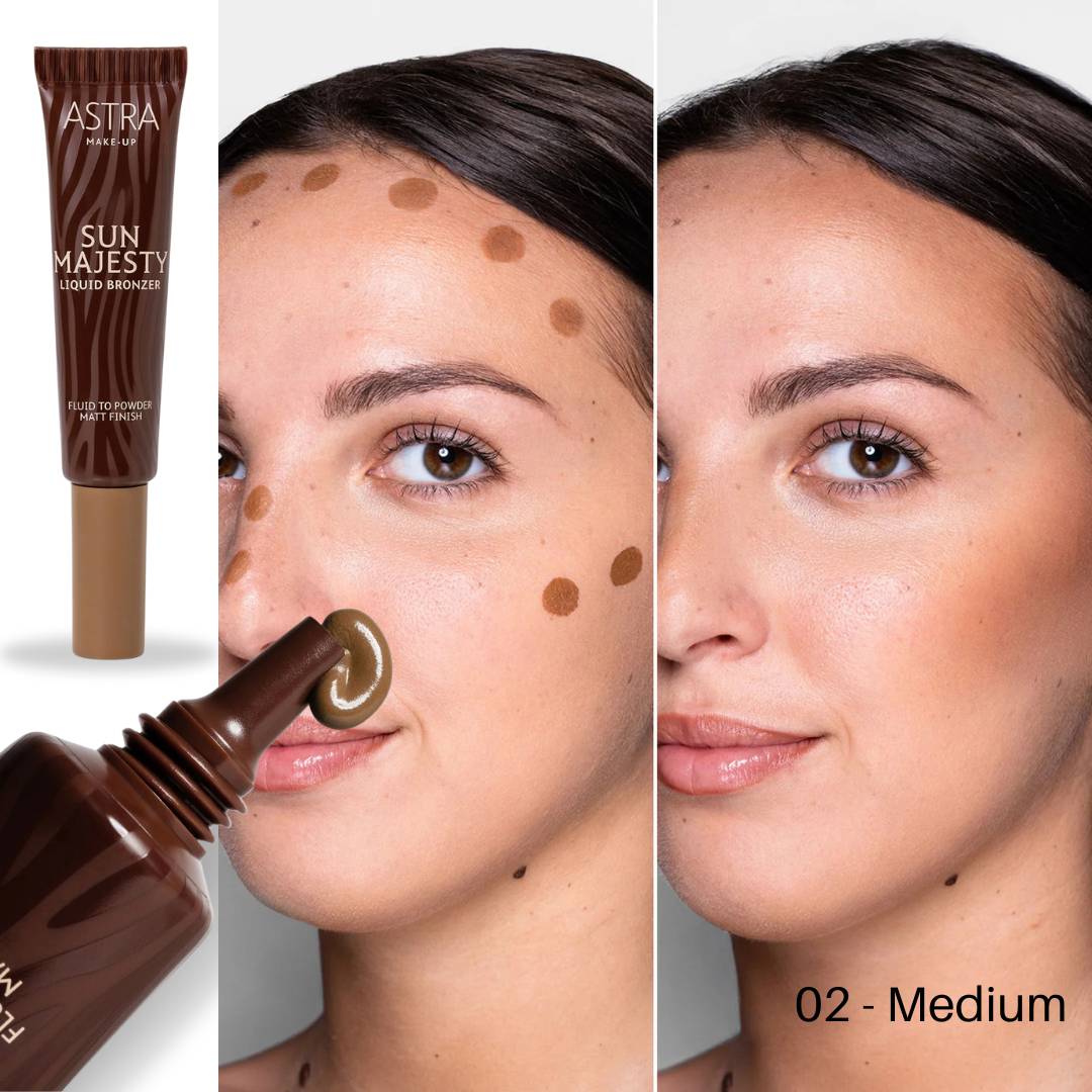 SUN MAJESTY LIQUID BRONZER - Abbronzatura Naturale, Finish Mat Vellutato