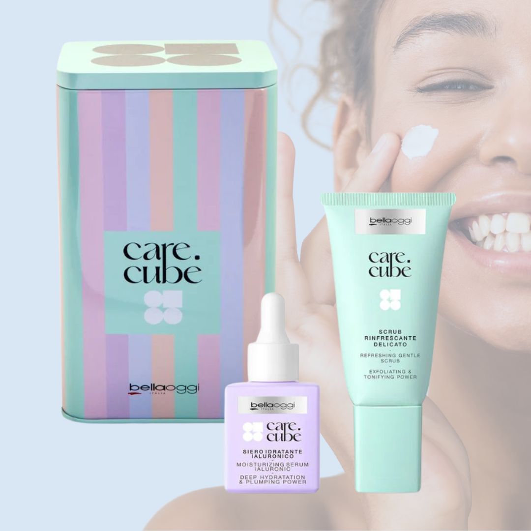 bellaoggi Care.Cube - KIT PURIFY | Scrub viso rinfrescante + Siero idratante ialuronico