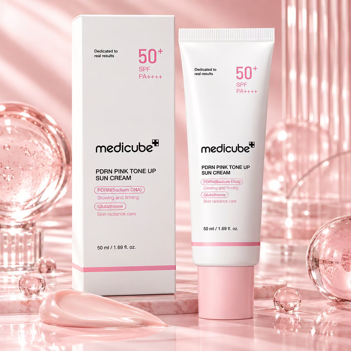 MEDICUBE PDRN PINK TONE UP SUN CREAM SPF50+ - Crema Solare Illuminante 50 ml