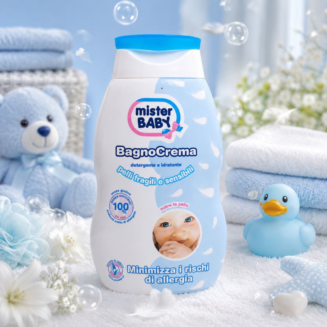 MISTER BABY BAGNOCREMA DETERGENTE - Pelli Fragili e Sensibili 200ml