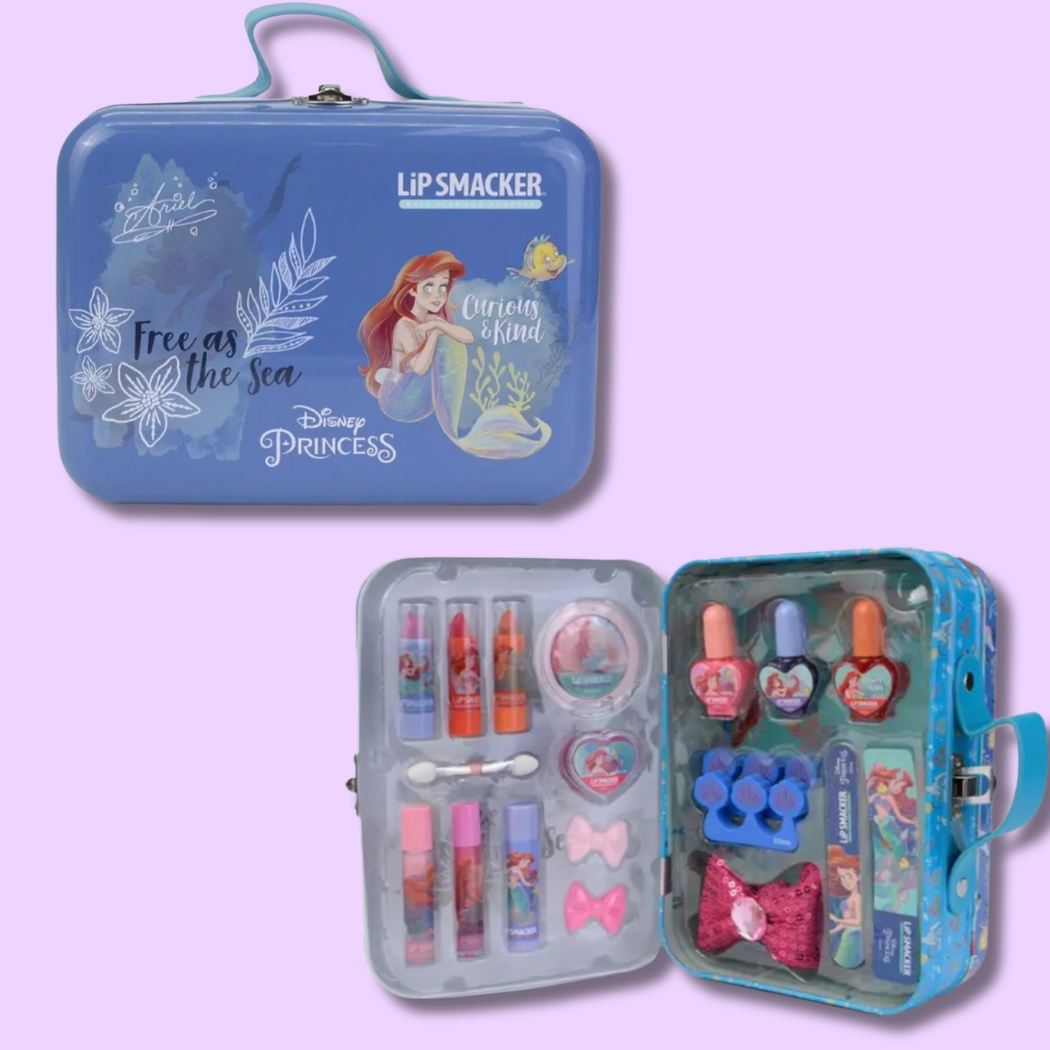 LIP SMACKER DISNEY PRINCESS ARIEL BOX TIN - Valigetta Beauty con Trucchi e Accessori