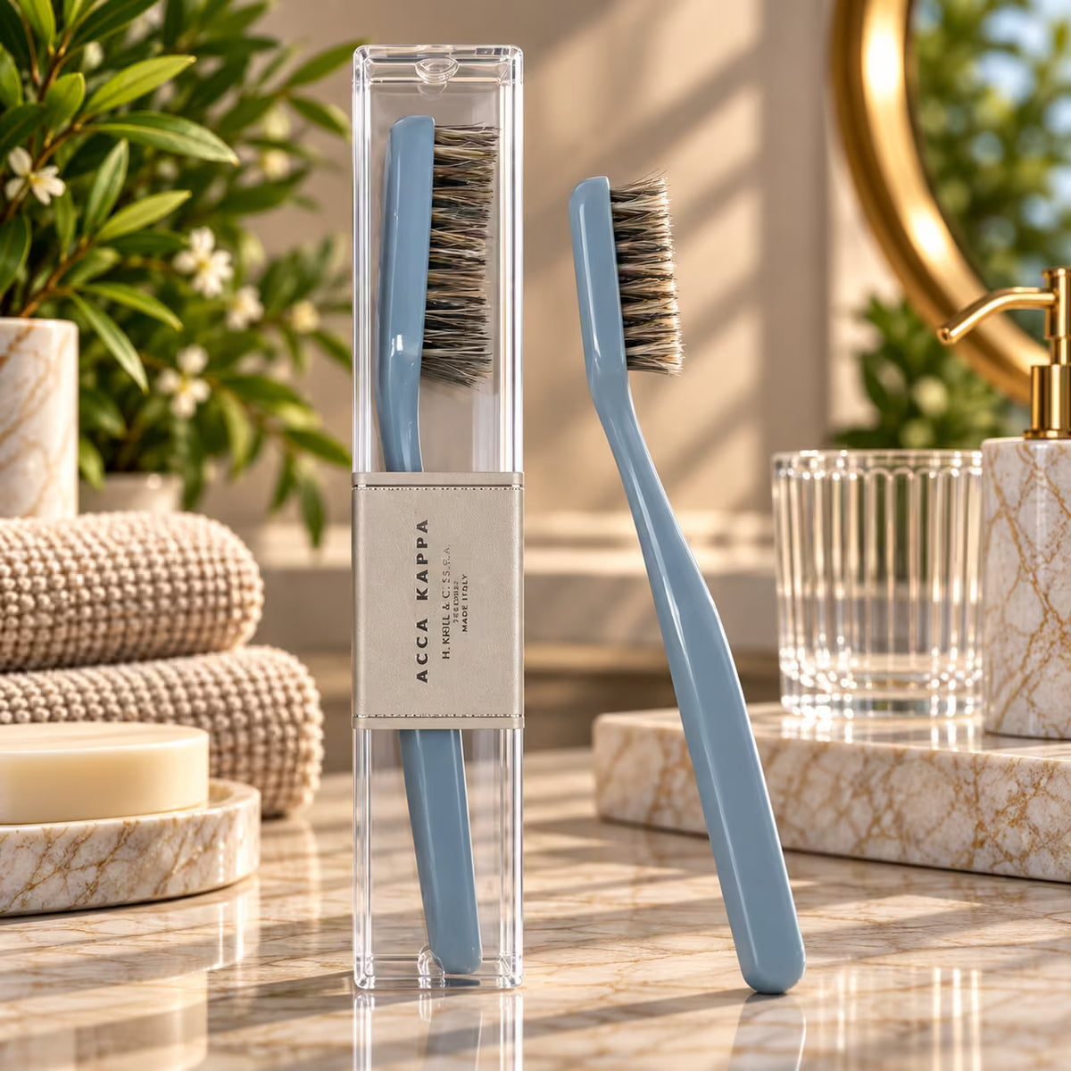 ACCA KAPPA STEEL AND PURE BRISTLE - Spazzolino da Denti Acciaio Pura Setola Dura