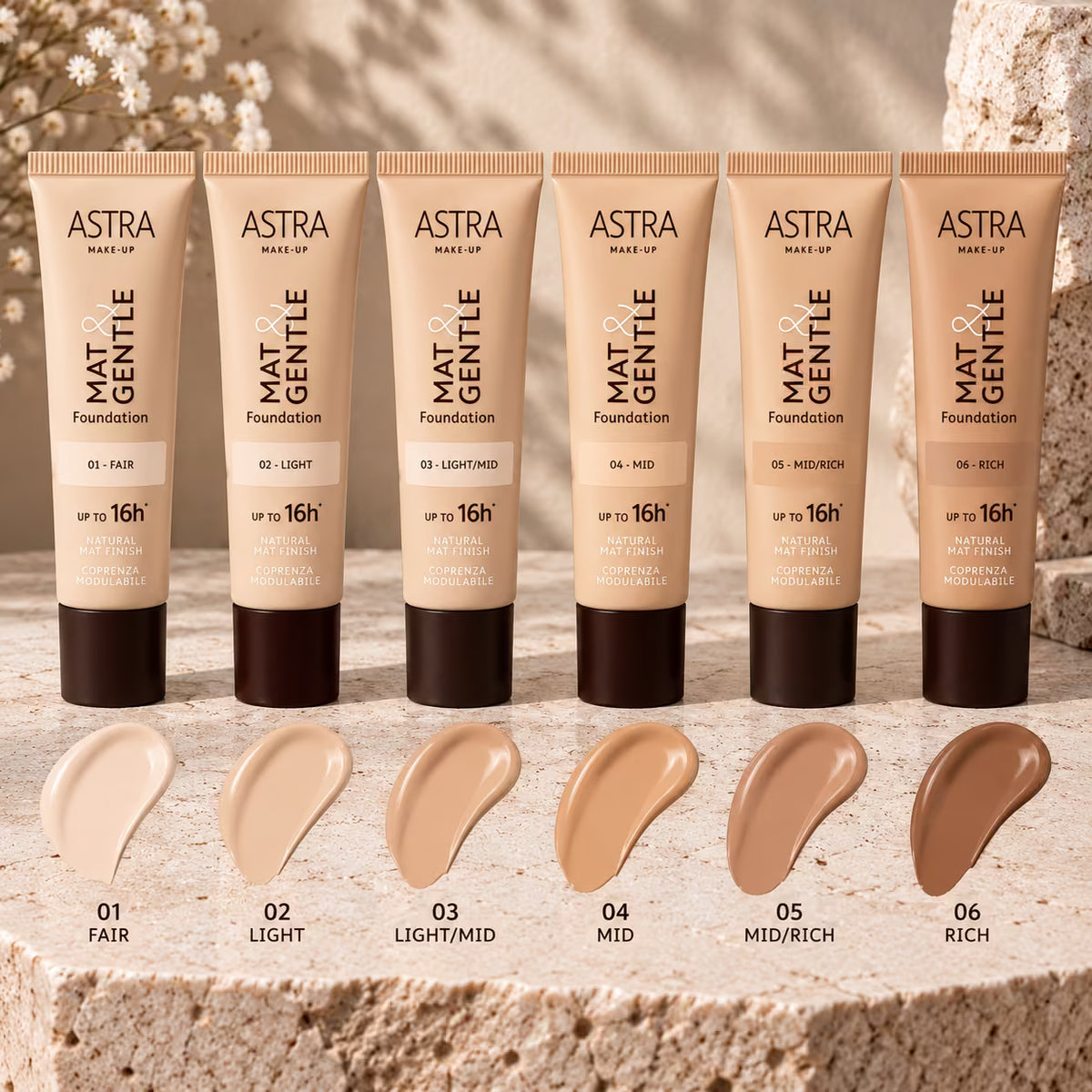 ASTRA MAT&GENTLE FOUNDATION - Fondotinta Opaco Naturale 25 ml