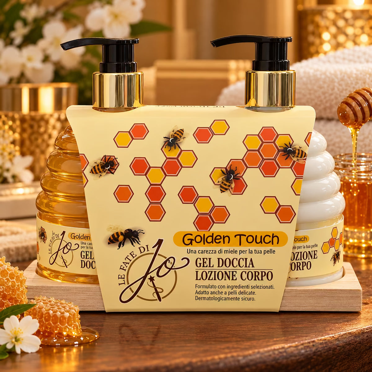 LE FATE DI JO GOLDEN TOUCH GIFT SET - Gel Doccia 310ml + Lozione Corpo 310ml