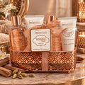 IDC INSTITUTE SCENTED BATH BRONZE SANDALWOOD & CARDAMOM - Shower Gel 160 ml + Bubble Bath 160 ml + Body Scrub 75 ml + Body Lotion 75 ml