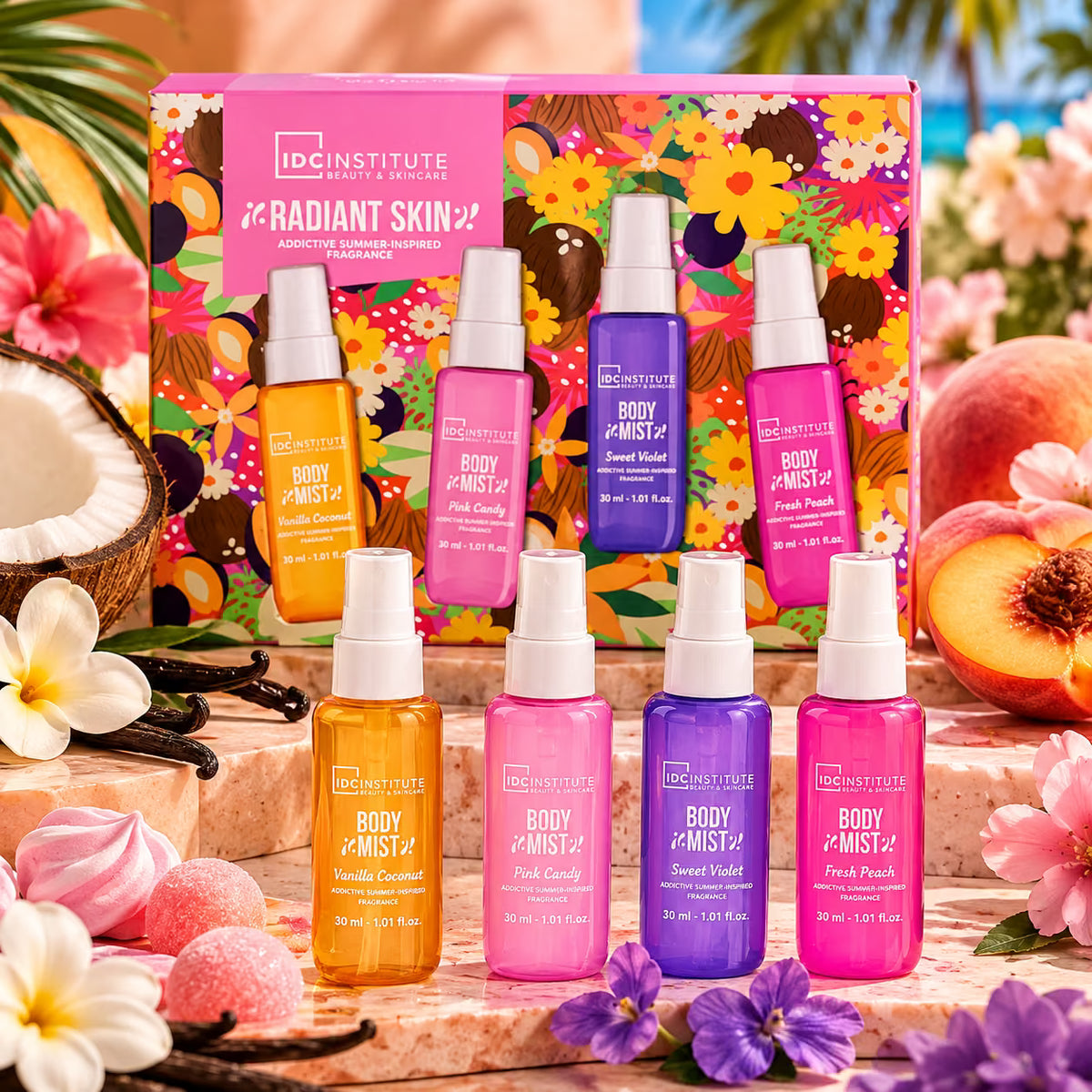 IDC INSTITUTE RADIANT SKIN SET BODY MIST - 30mlx4