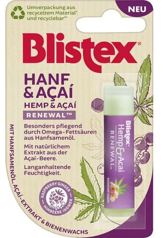 CANAPA & AÇAÍ RENEWAL - Balsamo labbra con estratto di bacche di Açai, Lampone e Cera d'Api