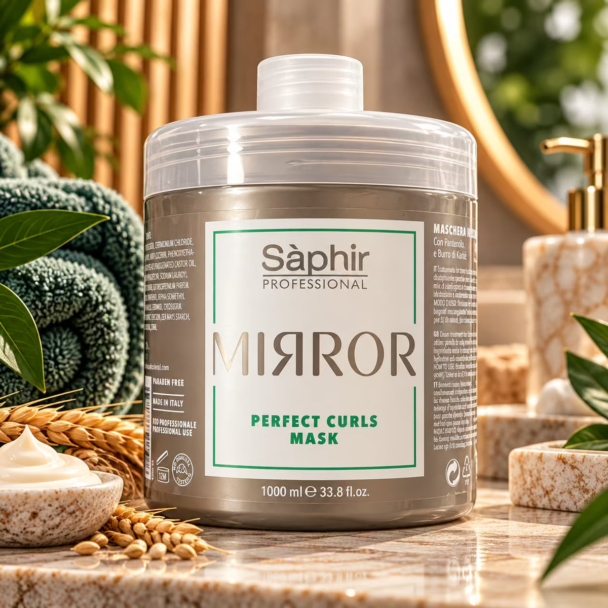 SÁPHIR PROFESSIONAL MIRROR PERFECT CURLS MASK - Maschera Capelli Ricci 250 ml e 1000 ml