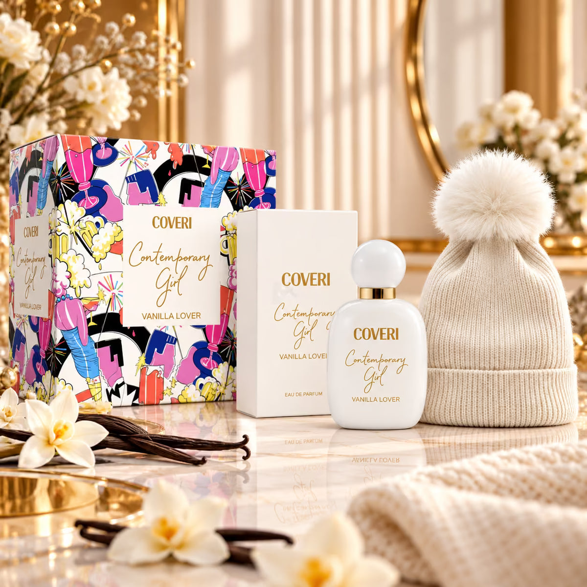 ENRICO COVERI | Cofanetto Contemporary Girl VANILLA LOVER - Eau de Parfum 100ml + Cappellino BonBon