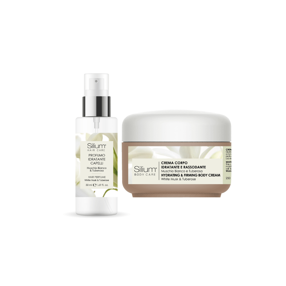 SILIUM COFANETTO MUSCHIO BIANCO & TUBEROSA | Crema Corpo 250ml + Profumo Capelli 50ml