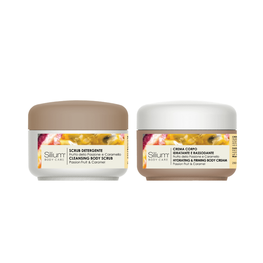 SILIUM COFANETTO FRUTTO DELLA PASSIONE & CARAMELLO | Crema Corpo + Scrub 2 x 250ml