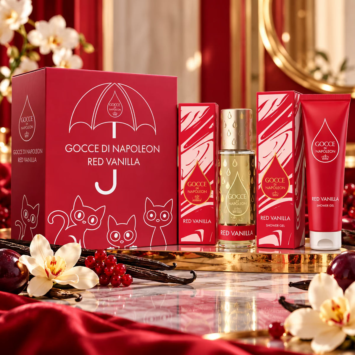 GOCCE DI NAPOLEON COFANETTO RED VANILLA - Eau de Toilette 100 ml + Shower Gel 300ml