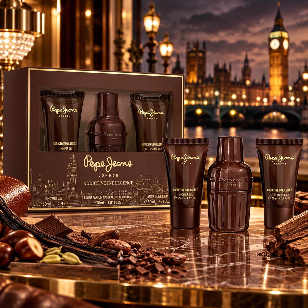 PEPE JEANS LONDON ADDICTIVE INDULGENCE COFANETTO REGALO UOMO - Eau De Parfum 30 ml + After Shave Balm 50 ml + Shower Gel 50 ml