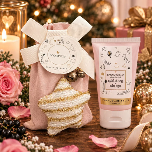 EMANUELA BIFFOLI SOGNARELLE CONFEZIONE - Bagno Crema Petali Di Rosa & Ribes Nero 100ml