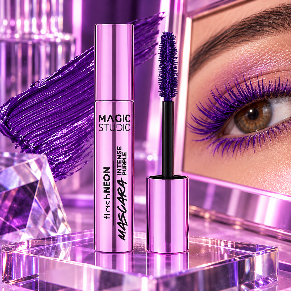 MAGIC STUDIO FLASH NEON MASCARA INTENSE PURPLE - Mascara Colorato Viola 10ml