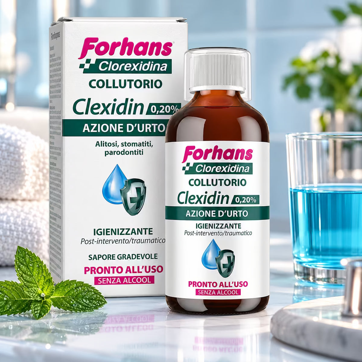 FORHANS CLEXIDIN 0,20% - Collutorio alla Clorexidina Senza Alcool 200ml