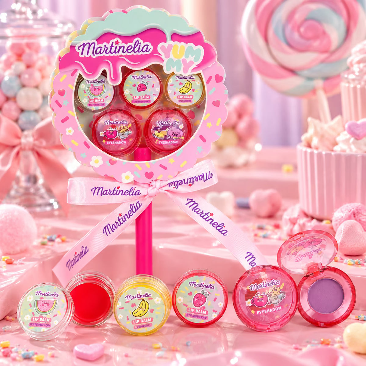 MARTINELIA YUMMY LOLLIPOP PARTY KIT - Set Trucchi Bambina a Forma di Lecca-Lecca
