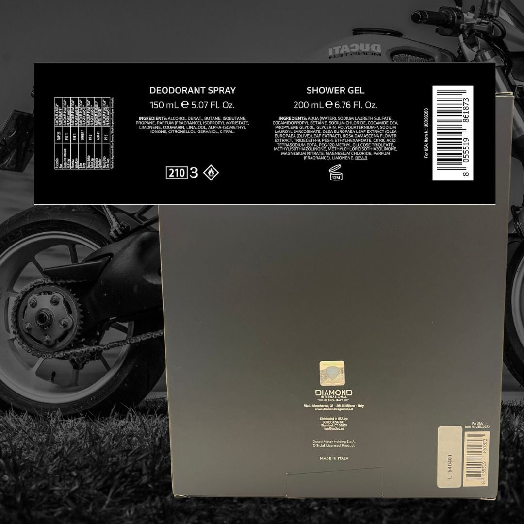 DUCATI 1926 Cofanetto Uomo | Doccia Gel 200ml + Deodorante Spray 150ml