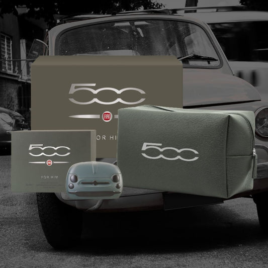 FIAT 500 Cofanetto Uomo | Eau de Toilette 50ml + Beauty Case Ecopelle