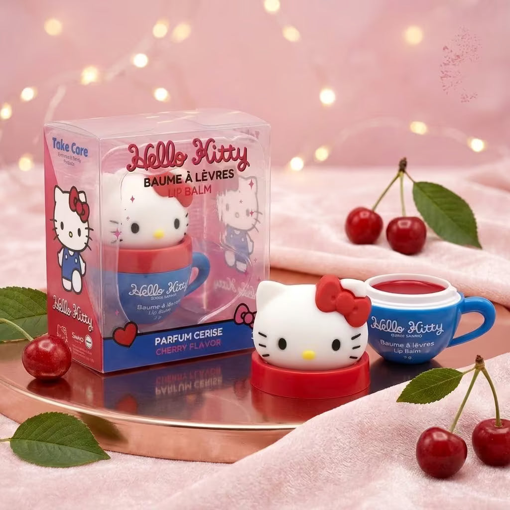 HELLO KITTY FRIENDS CUP LIP BALM TOPPER - Balsamo Labbra Ciliegia 3g